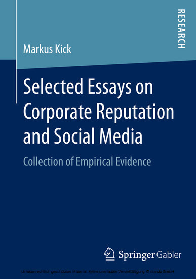 Selected Essays on Corporate Reputation and Social Media main product photo