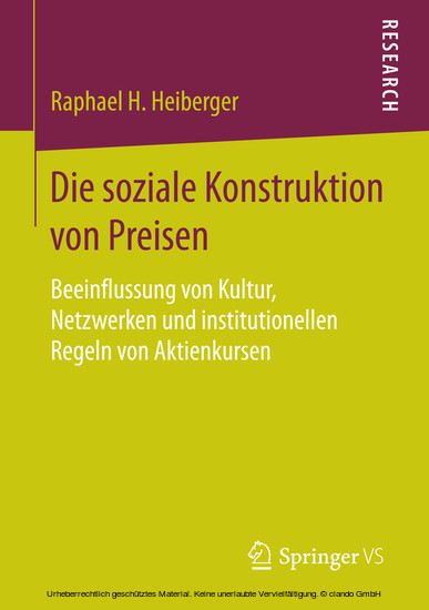 Die soziale Konstruktion von Preisen main product photo