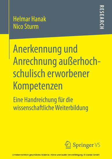 Anerkennung und Anrechnung außerhochschulisch erworbener Kompetenzen main product photo