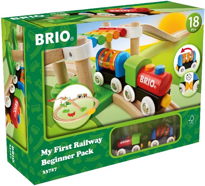 BRIO World 33727 Mein erstes BRIO Bahn Spiel Set - Zug mit Waggon, Schienen & Hängebrücke für Kleinkinder - BRIO Einsteiger-Set empfohlen ab 18 Monaten main product photo