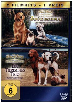 Zurück nach Hause - Die unglaubliche Reise / Ein tierisches Trio - Wieder unterwegs, 2 DVDs