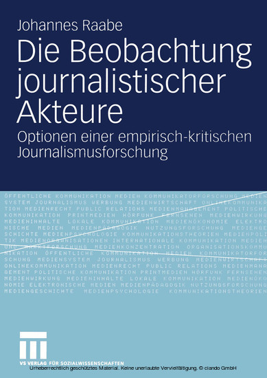 Die Beobachtung journalistischer Akteure main product photo
