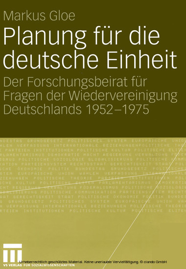 Planung für die deutsche Einheit main product photo