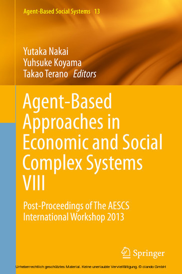 Agent-Based Approaches in Economic and Social Complex Systems VIII main product photo