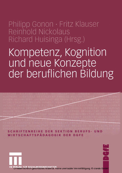 Kompetenz, Kognition und Neue Konzepte der beruflichen Bildung main product photo