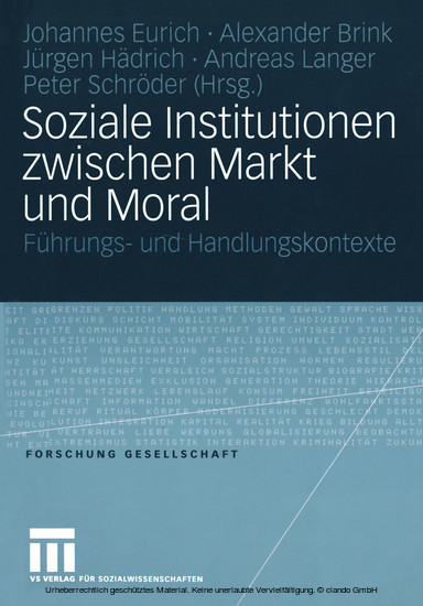 Soziale Institutionen zwischen Markt und Moral main product photo