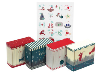24 Adventsboxen "Nordic" zum Befüllen