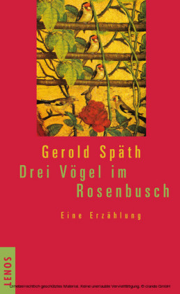 Drei Vögel im Rosenbusch