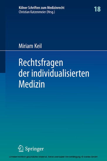 Rechtsfragen der individualisierten Medizin main product photo