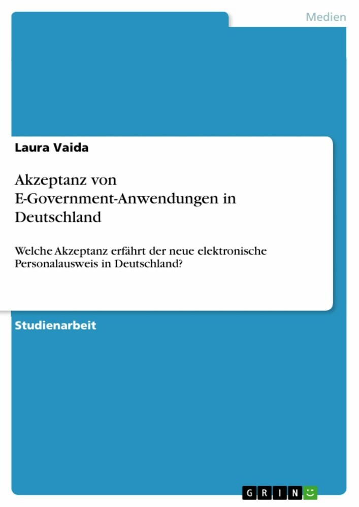 Akzeptanz von E-Government-Anwendungen in Deutschland main product photo