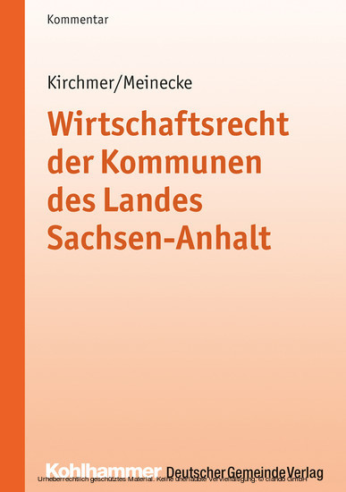 Wirtschaftsrecht der Kommunen des Landes Sachsen-Anhalt main product photo