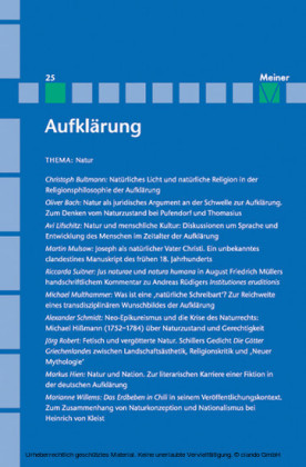 Aufklärung, Band 25: Natur
