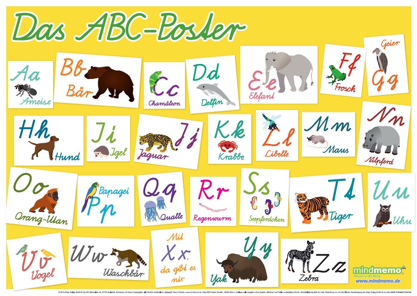 mindmemo Lernposter - Das ABC Poster - in Schreibschrift main product photo