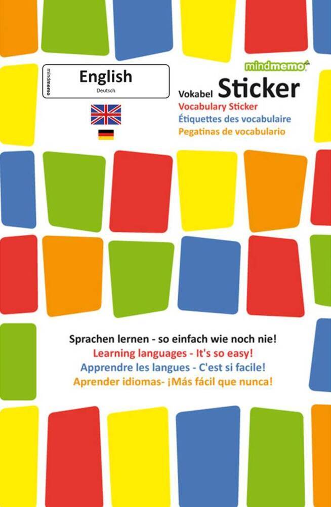 mindmemo Vokabel Sticker - Grundwortschatz English / Deutsch - 280 Vokabel-Aufkleber main product photo