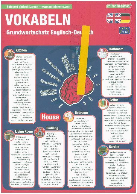 mindmemo Lernfolder - Grundwortschatz Englisch / Deutsch - 1100 Vokabeln - Lernhilfe main product photo