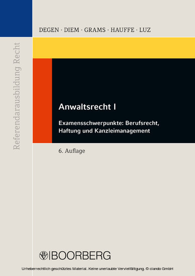 Anwaltsrecht I main product photo