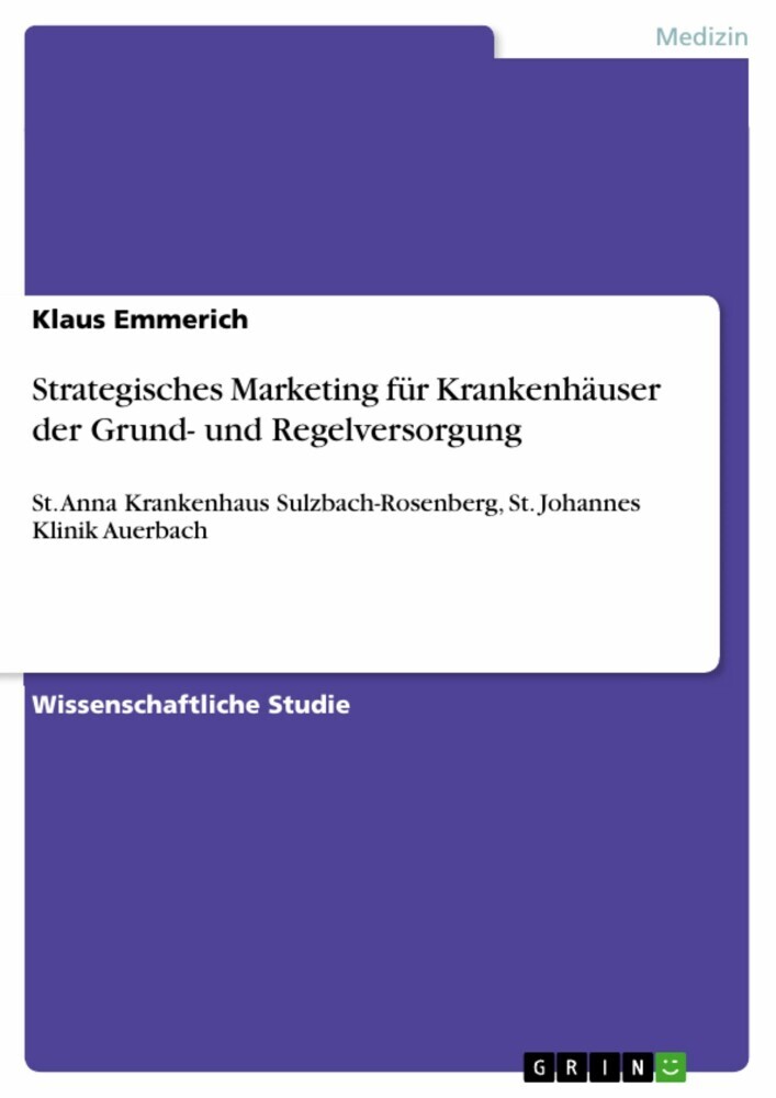 Strategisches Marketing für Krankenhäuser der Grund- und Regelversorgung main product photo