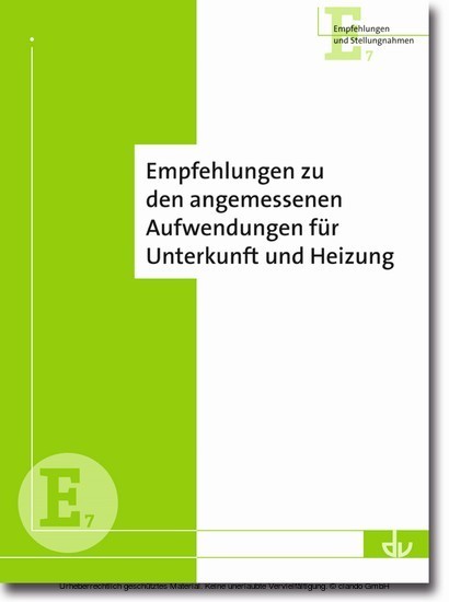 Empfehlungen zur Angemessenheit von Leistungen für Unterkunft und Heizung im SGB II main product photo