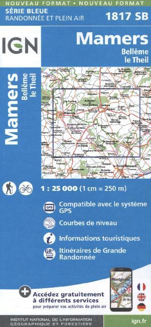 IGN Karte, Serie Bleue Top 25 Mamers Bellême main product photo