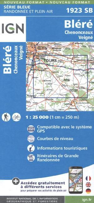 IGN Karte, Serie Bleue Top 25 Bléré Chenonceaux main product photo
