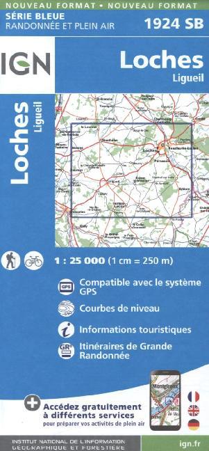 IGN Karte, Serie Bleue Top 25 Loches Ligueil main product photo
