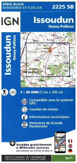 IGN Karte, Serie Bleue Top 25 Issoudun Neuvy main product photo