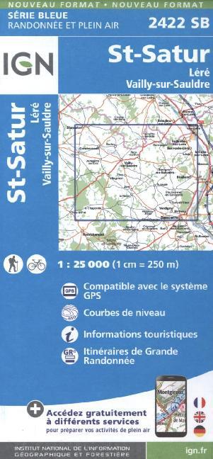 IGN Karte, Serie Bleue Top 25 St-Satur Léré main product photo