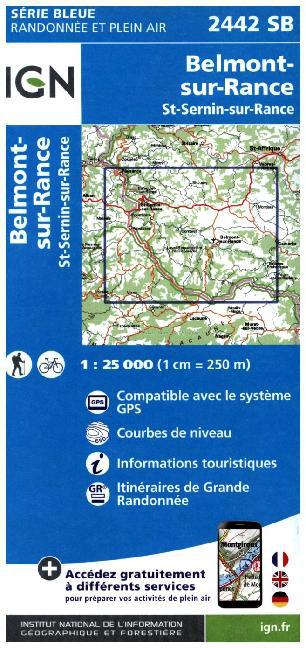 IGN Karte, Serie Bleue Top 25 Belmont sur Rance main product photo