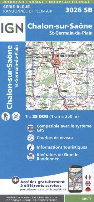 IGN Karte, Serie, Bleue Top 25 Chalon-sur-Saône main product photo