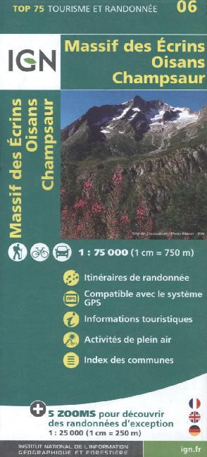 IGN Karte, Tourisme et Randonnée Massif des Ecrins,Oisans, Champsaur main product photo