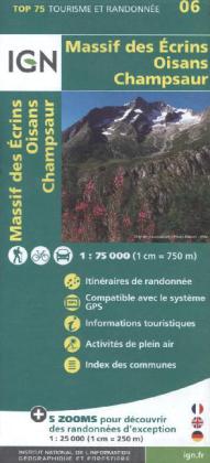 IGN Karte, Tourisme et Randonnée Massif des Ecrins,Oisans, Champsaur