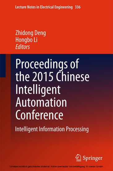 Proceedings of the 2015 Chinese Intelligent Automation Conference main product photo