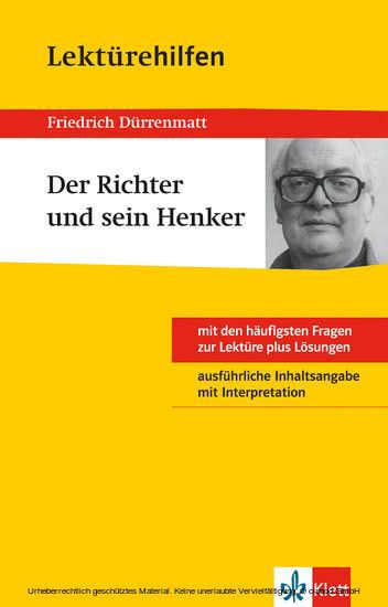 Klett Lektürehilfen - Friedrich Dürrenmatt, Der Richter und sein Henker main product photo