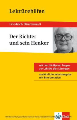 Klett Lektürehilfen - Friedrich Dürrenmatt, Der Richter und sein Henker