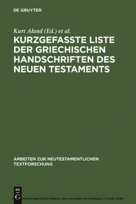 Kurzgefaßte Liste der griechischen Handschriften des Neuen Testaments