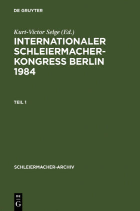 Internationaler Schleiermacher-Kongreß Berlin 1984