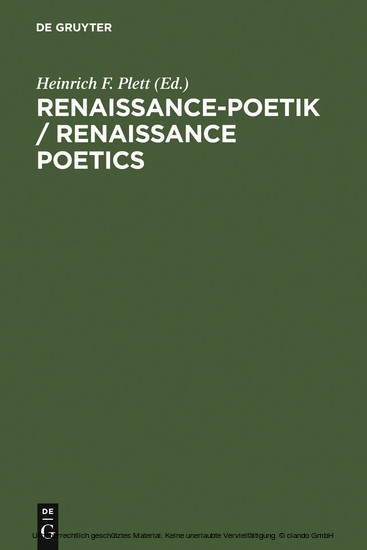 Renaissance-Poetik / Renaissance Poetics main product photo
