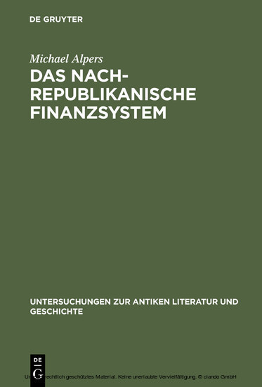 Das nachrepublikanische Finanzsystem main product photo