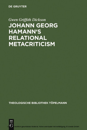 Johann Georg Hamann's Relational Metacriticism