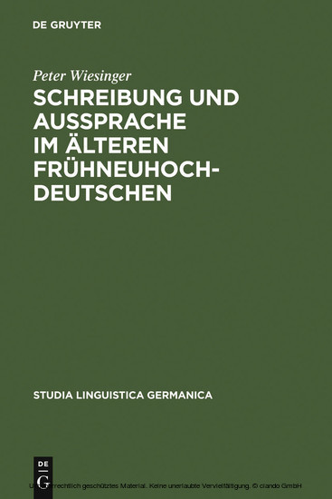 Schreibung und Aussprache im älteren Frühneuhochdeutschen main product photo