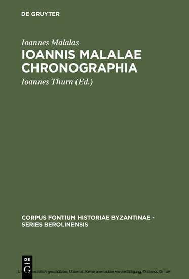 Ioannis Malalae Chronographia main product photo