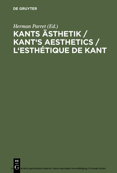Kants Ästhetik / Kant's Aesthetics / L'esthétique de Kant main product photo