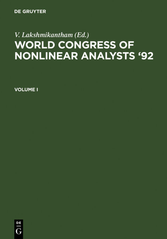 World Congress of Nonlinear Analysts '92 main product photo