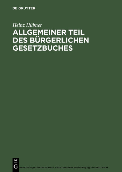 Allgemeiner Teil des Bürgerlichen Gesetzbuches main product photo