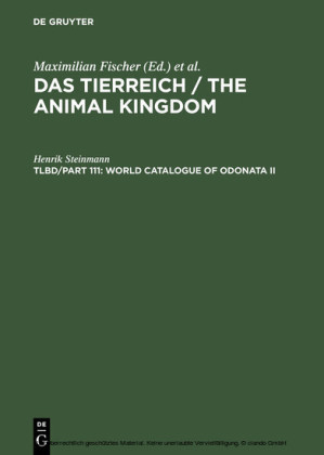 World Catalogue of Odonata II