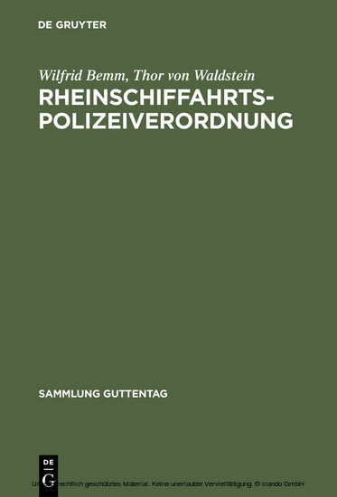 Rheinschiffahrtspolizeiverordnung main product photo
