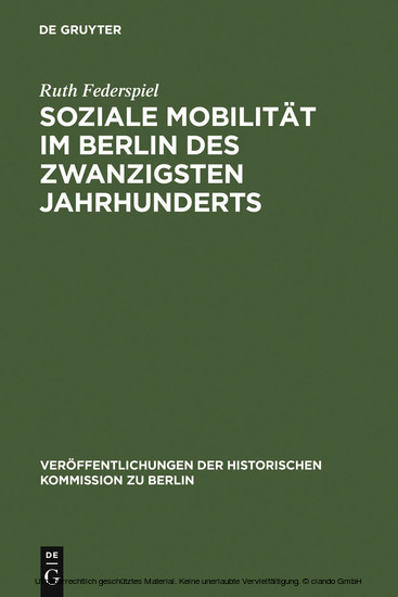 Soziale Mobilität im Berlin des zwanzigsten Jahrhunderts main product photo