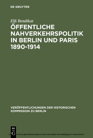 Öffentliche Nahverkehrspolitik in Berlin und Paris 1890-1914 main product photo