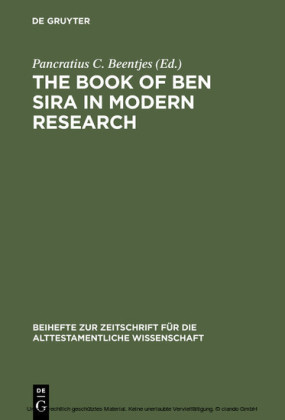 The Book of Ben Sira in Modern Research