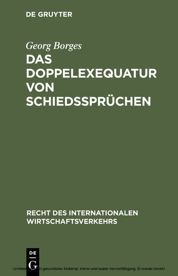 Das Doppelexequatur von Schiedssprüchen main product photo